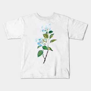 vintage blue hydrangea flowers Kids T-Shirt